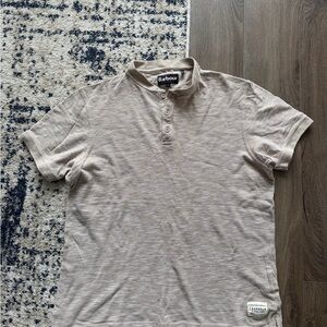 Barbour Men’s Short Sleeve Henley Polo - Light Beige